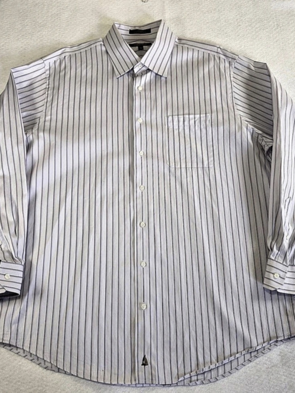Nordstrom Men's Striped Dress Shirt White & Blue Size XL